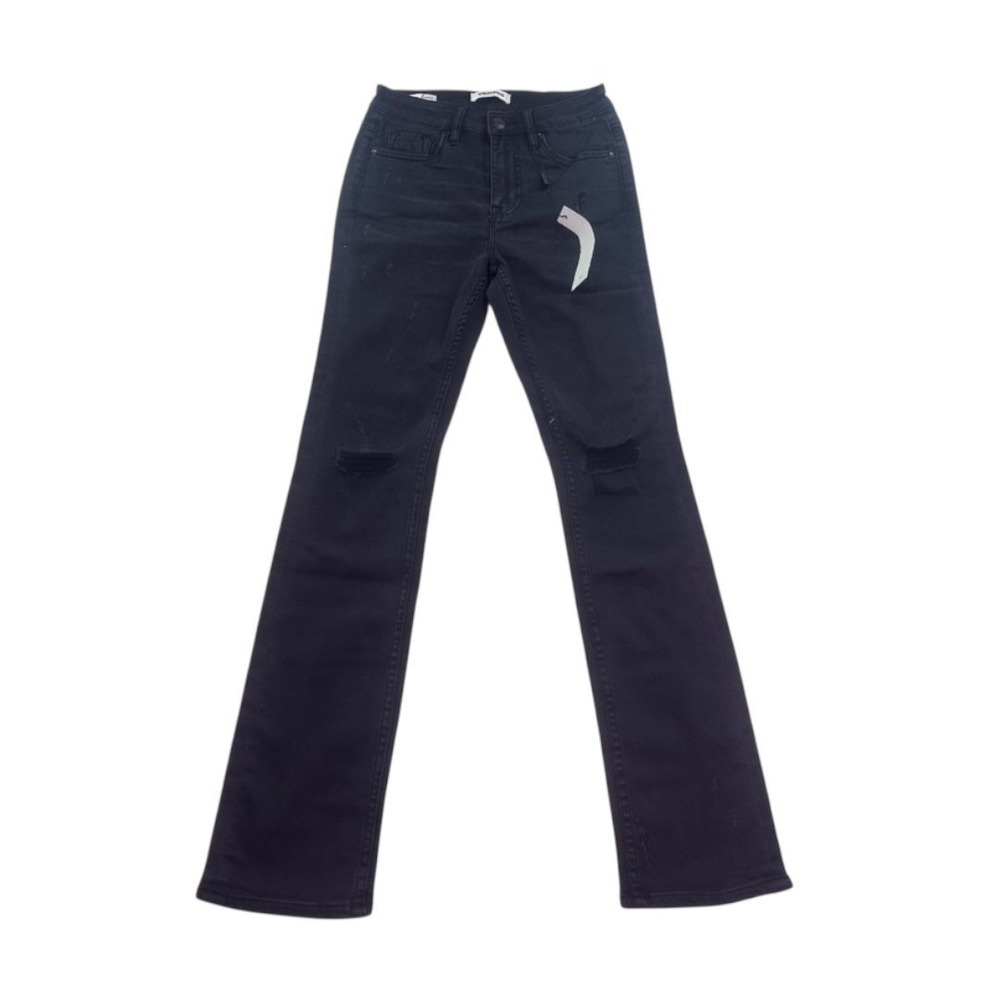 Vigoss Ace Straight Black Jeans Size 24 High Rise Stretch Denim NWT
